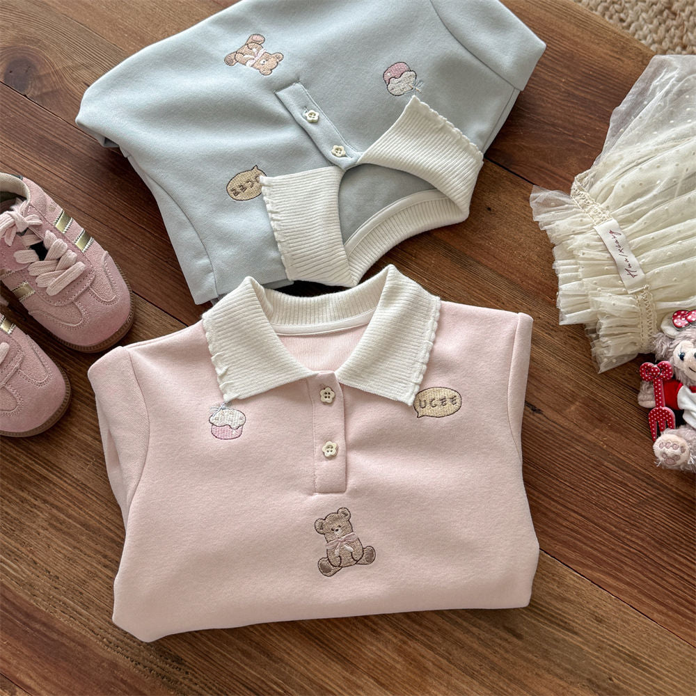 Sweet Little Girl Dress Autumn New Fashionable Baby Girl Princess Dress College Style Children's Dress POLO Autumn Skirt