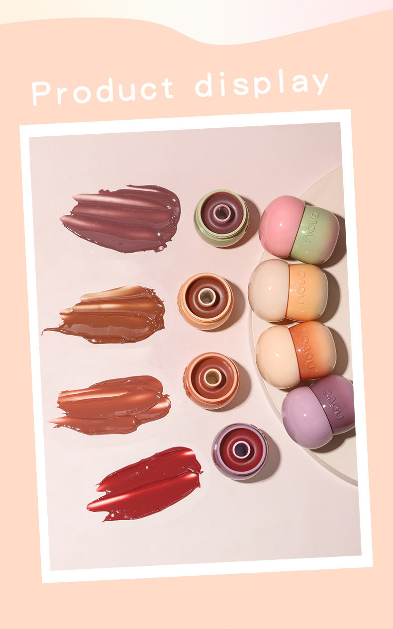 NOVO Little Mushroom Milk Jar Lip Mud Lip Jelly Velvet Matte Waterproof Lipstick Not Easy To Fade Non-stick Cup Lipstick Makeup