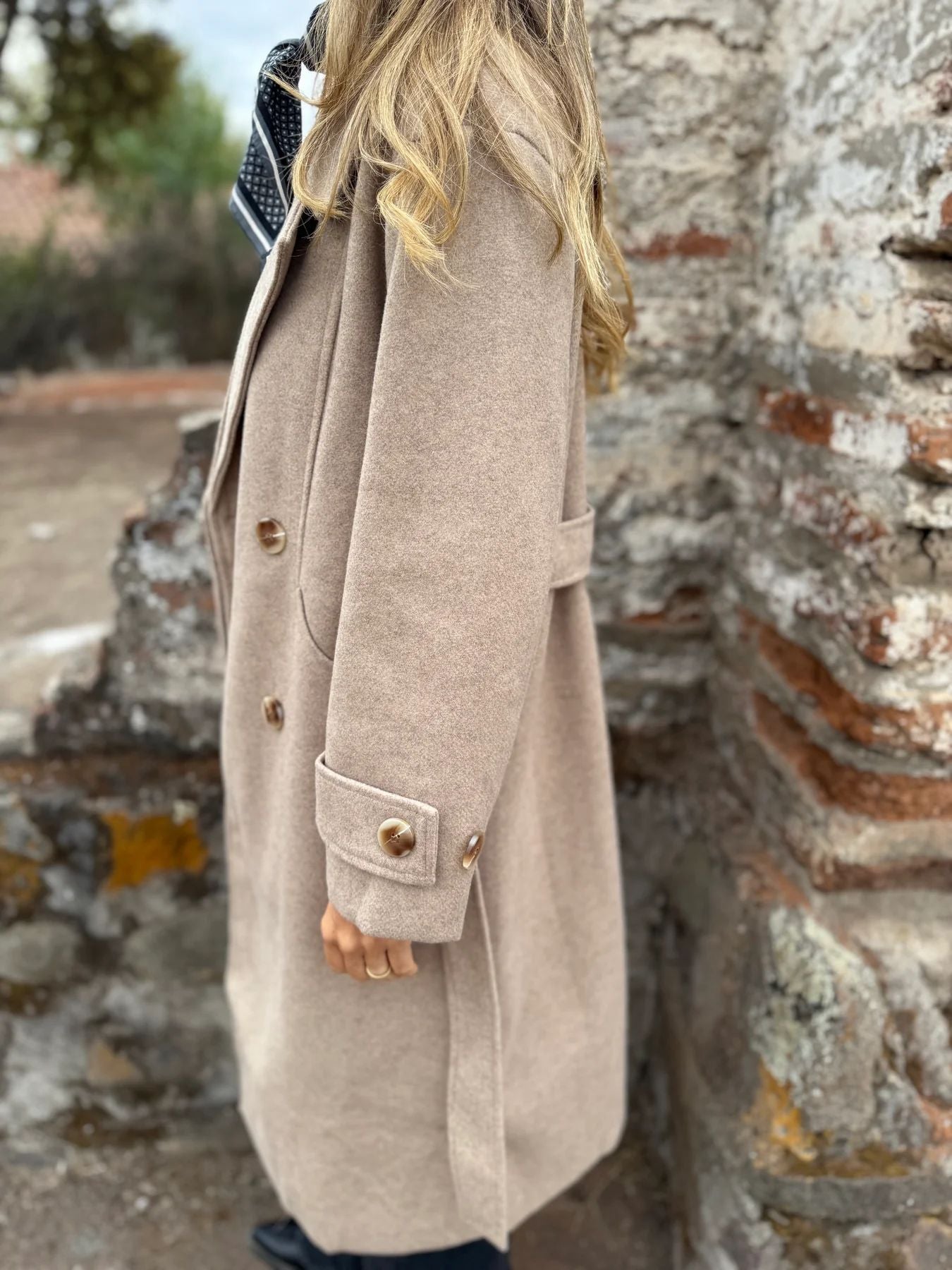2025Amazon European and American Cross-Border Autumn Winter New Lace-Up Cardigan Casual Long Sleeve Turn-Down Collar Woolen Pocket Coat for Women