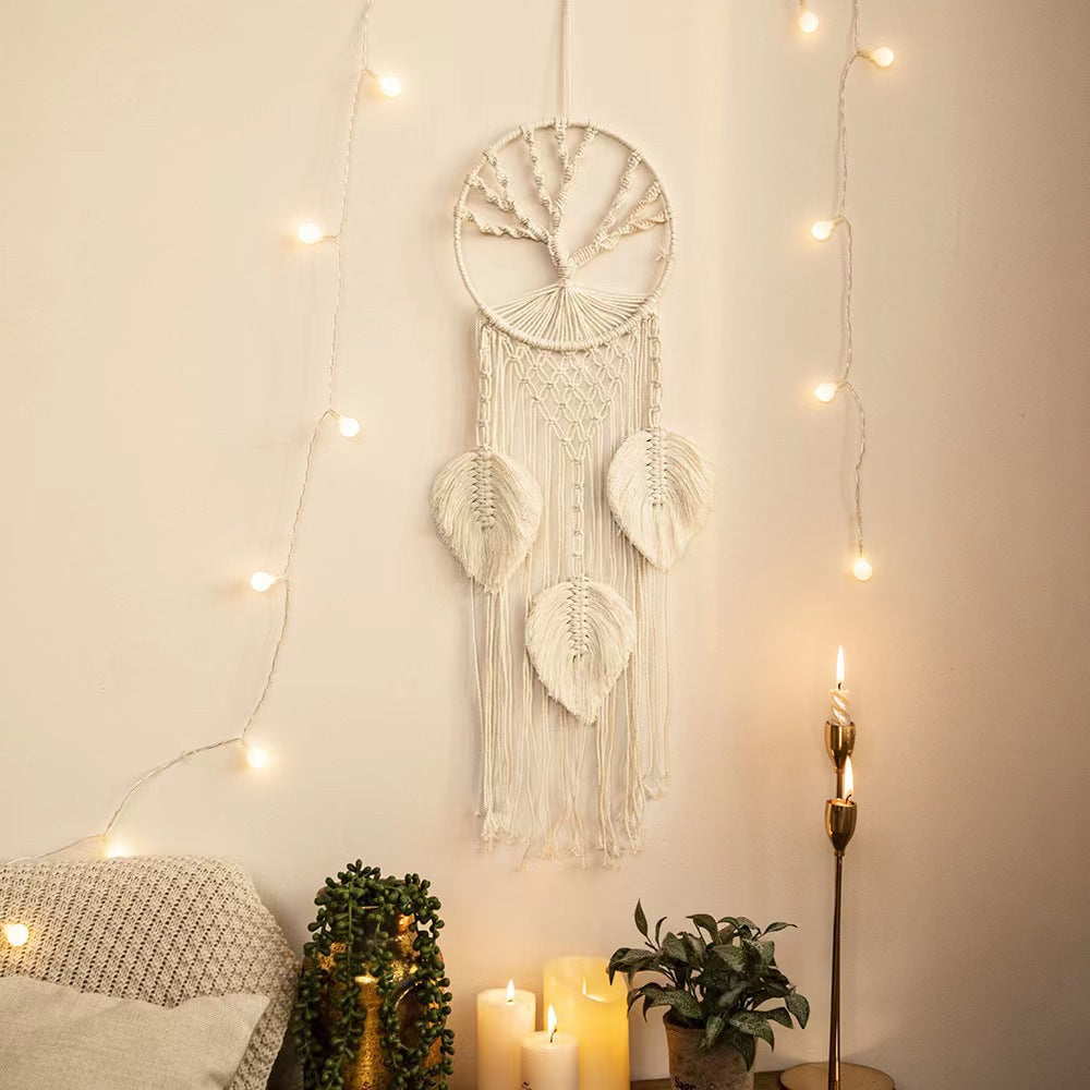 Cross-Border Hot-Selling European Style Artificial Woven Cotton Rope Tapestry Tassel Home Wall Hanging Decoration Soft Furnishing Collection Wholesale