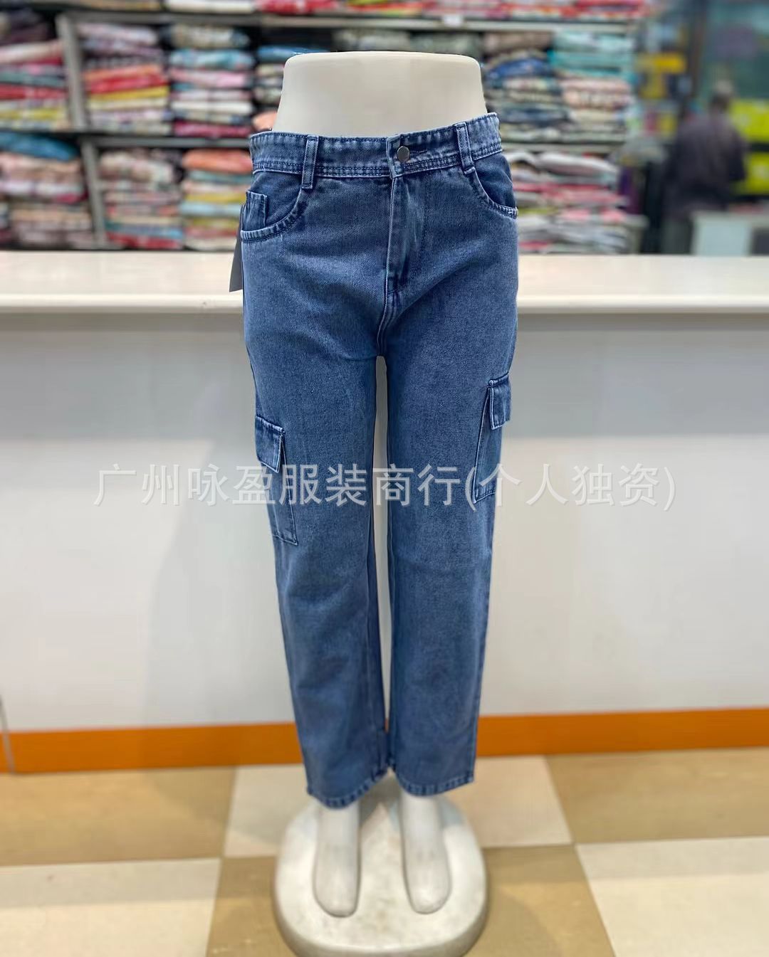 Simple pocket jeans Multi-pocket Women's Jeans Cargo Pants Wholesale cargo jeans