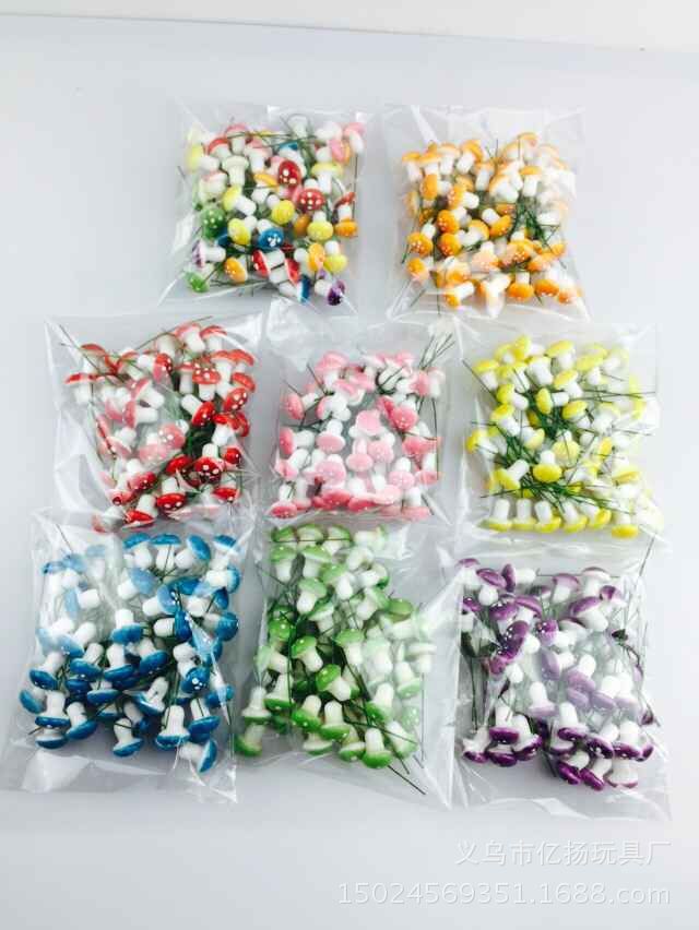 Simulation Plant 60A pack of colorful small mushrooms Special Offer Foam Mushroom Micro Landscape Potted Plant Accessories Ornaments