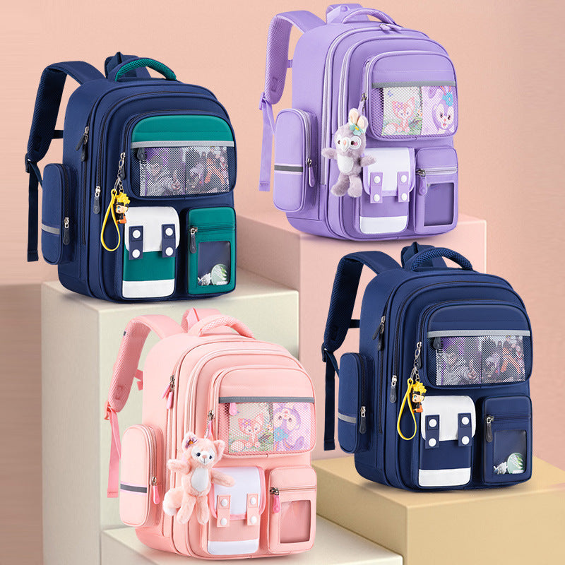 Schoolbag Primary School Girl Large Capacity Dirty Resistant Children's Schoolbag6-12Men's Weight Loss1-6Elementary School Student Backpack http://detail.1688.com/offer/727797868983.html