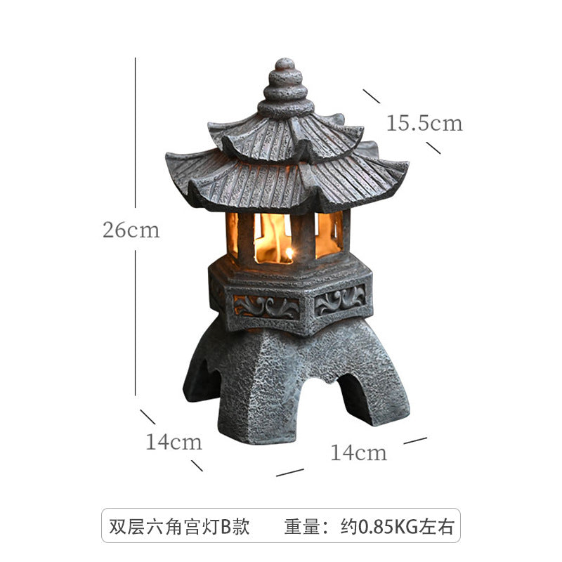 Chinese Antique Style Palace Lantern Solar Outdoor Courtyard Decoration Ornament Garden Villa Balcony Floor Landscape Lamp