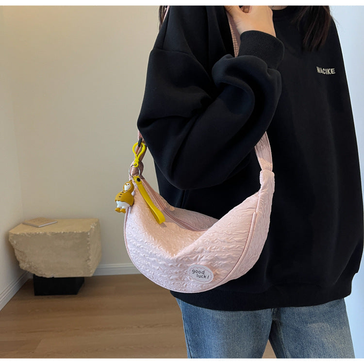 Cute and Versatile Niche Canvas Small Bag for Women2023New Women's Bag Korean Version Crossbody Bag Fashion Single Shoulder Dumpling Bag