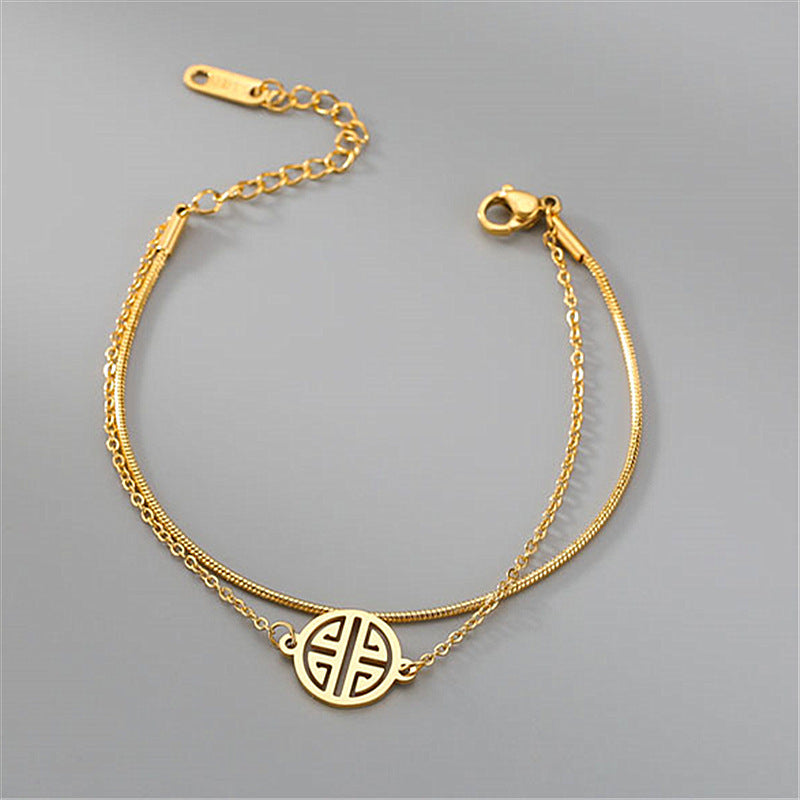 Korean Versatile Pearl Bracelet for Women ins Niche Style High-End Titanium Steel Bracelet Couple Bracelets Wholesale