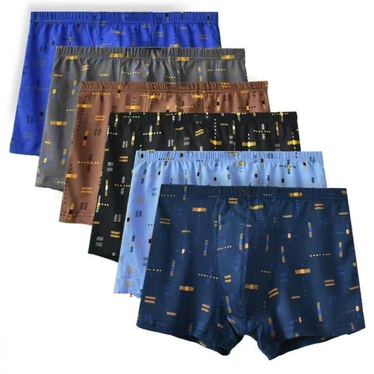 Source Men's Boxer Briefs Pure Cotton Mid-Waist Printed Multi-Color Wholesale Cotton Breathable Loose Large Size Four-Corner Underwear http://detail.1688.com/offer/680451666029.html