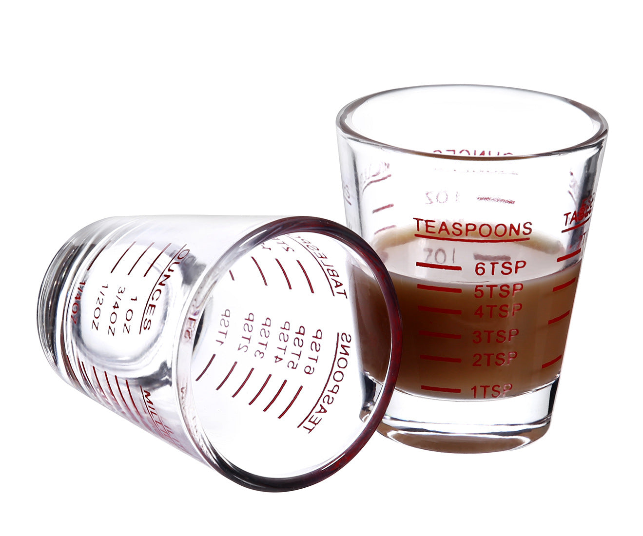 Wholesale Glass Small Round Cup Espresso Cup Double Measurement Baking Coffee Extraction Cup Thickened Liquor Cup Ounce Cup