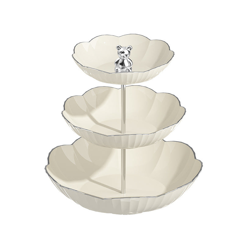 Multi-layer Fruit Plate High-end Luxury Style Home Living Room Snacks Nuts Candy Dried Fruits Fruit Plate Tea Pastry Dessert Plate