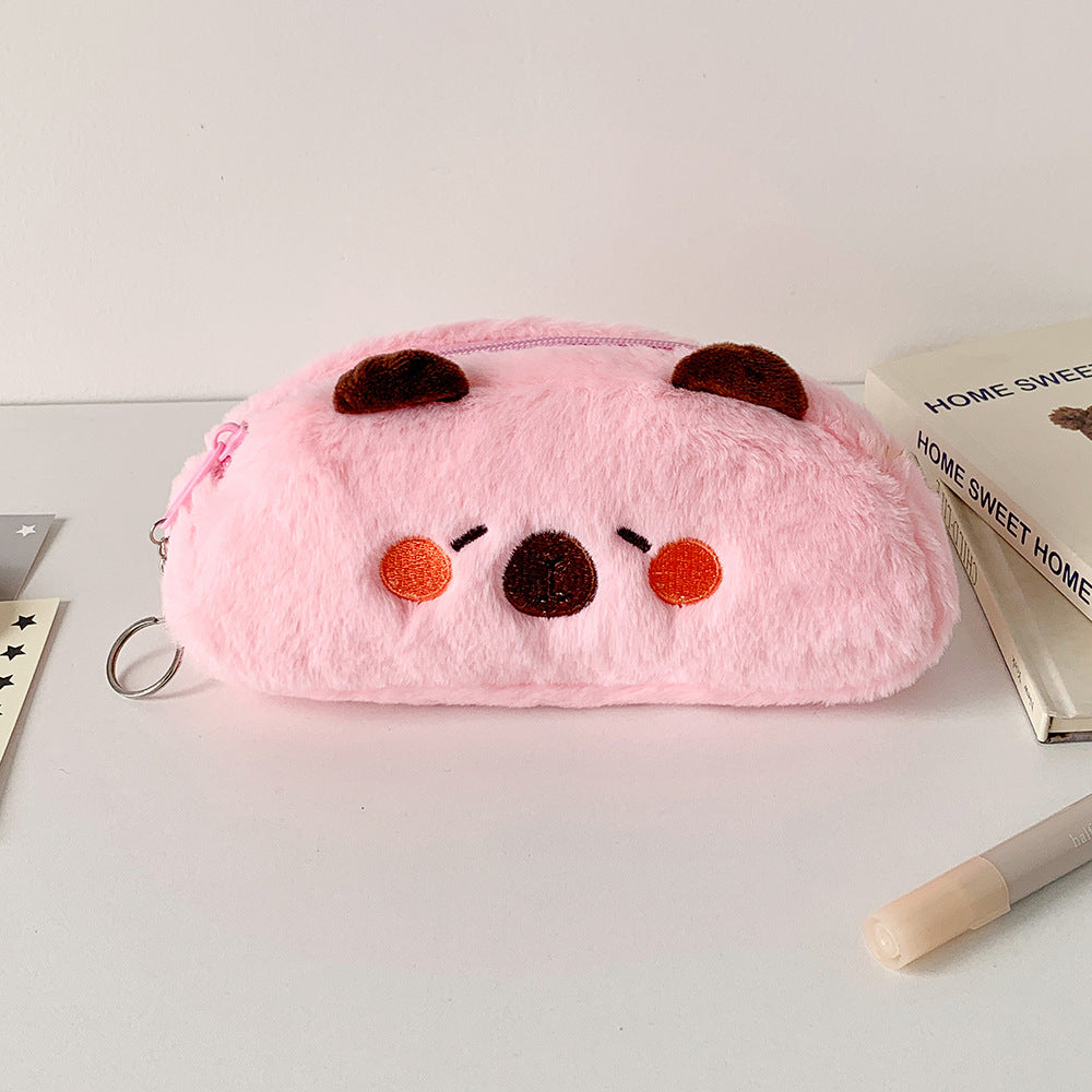 Back-to-School Season Cartoon New Small Animal Shaped Plush Pencil Case Student Stationery Storage Bag Children's Gift Pencil Case http://detail.1688.com/offer/965587364353.html