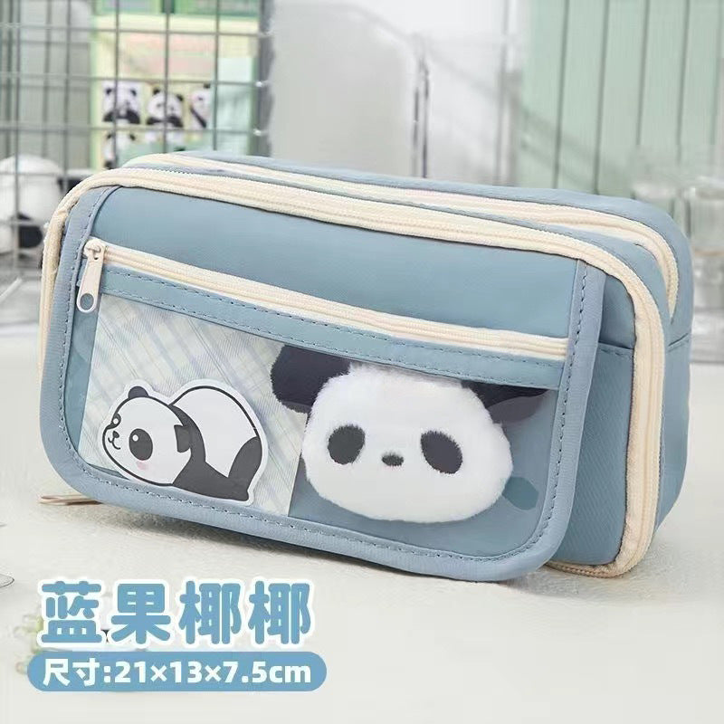 Large Capacity Pencil Case Kawaii Canvas Pencilcase School