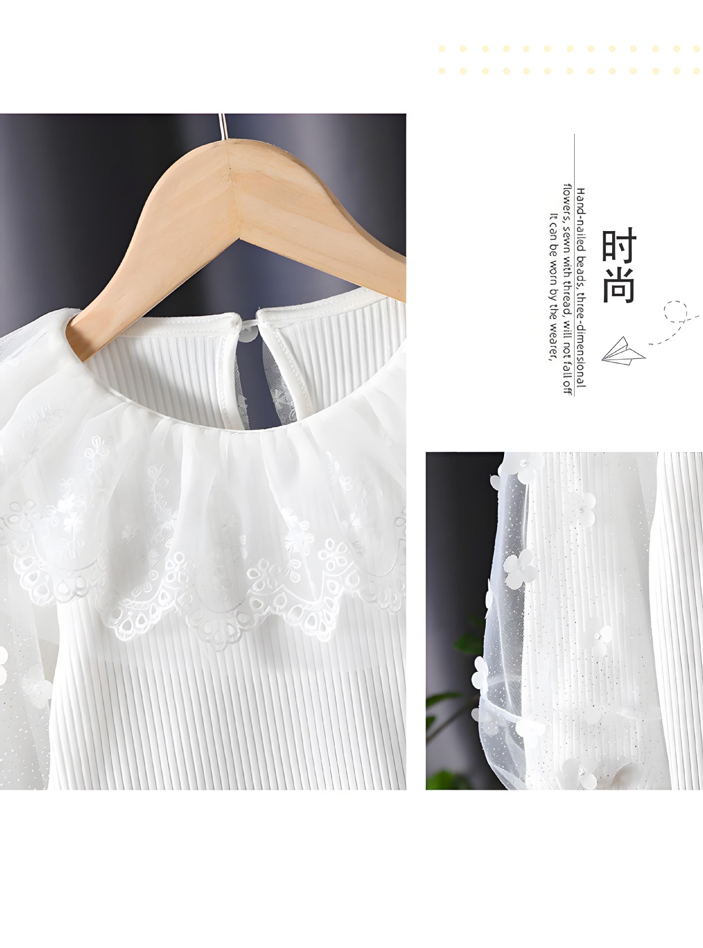 Upscale2025New Style Girls' Long Sleeve Tops Spring and Autumn Children's Lace Collar White Inner Wear Stylish for Little Girls t T-shirt6