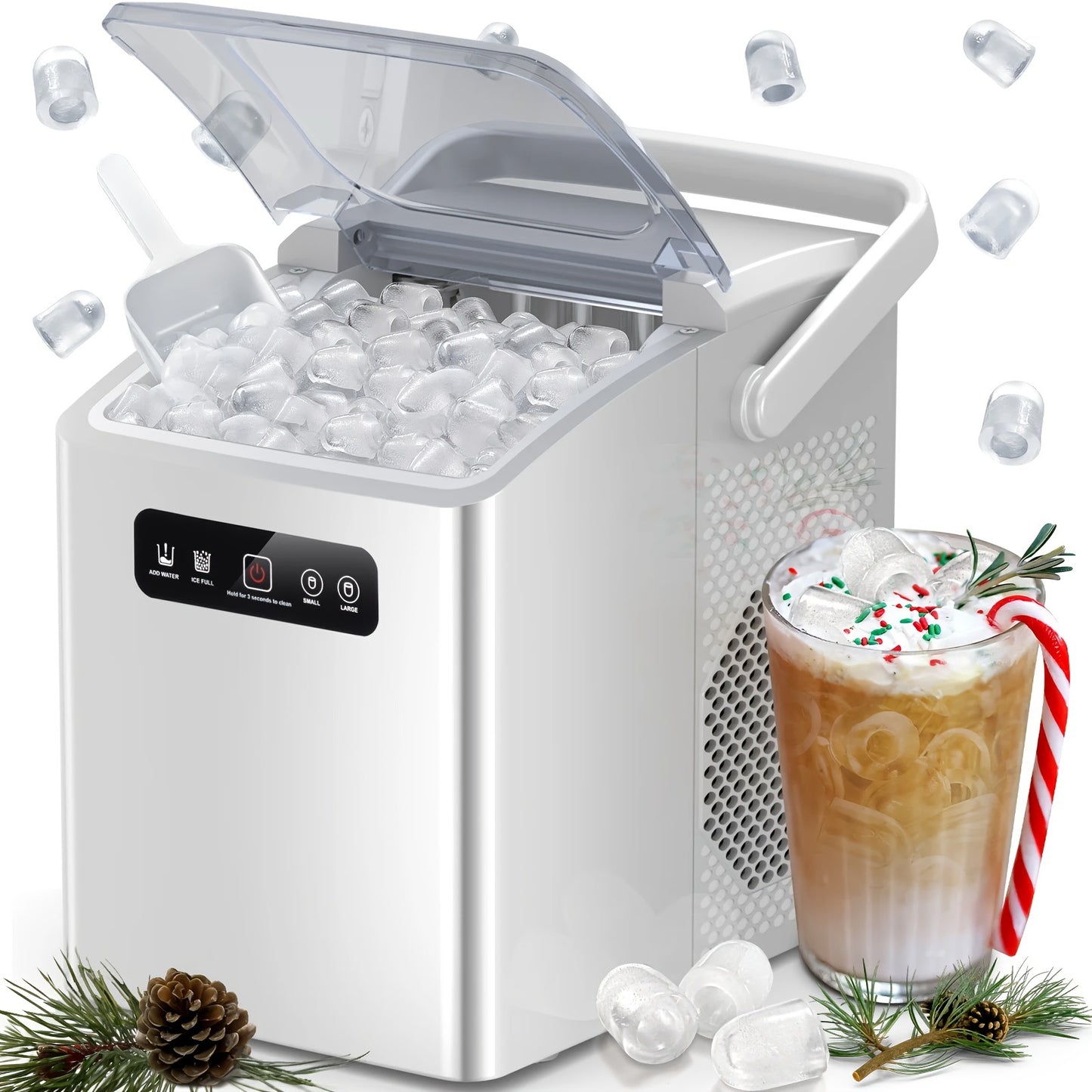 Desktop Ice Maker 45/30/26/100 Pounds Bidirectional Water