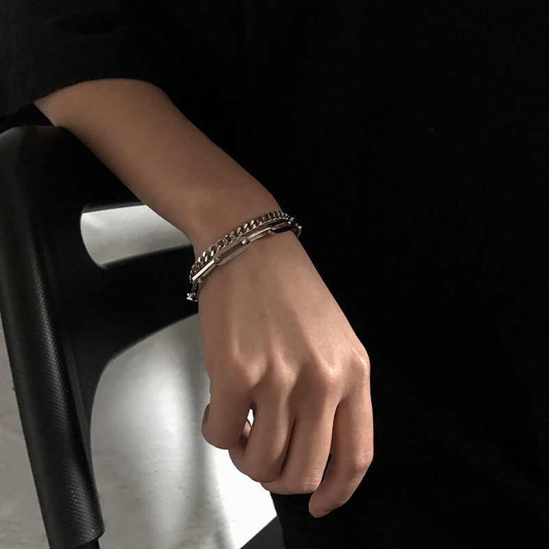Korean Versatile Pearl Bracelet for Women ins Niche Style High-End Titanium Steel Bracelet Couple Bracelets Wholesale