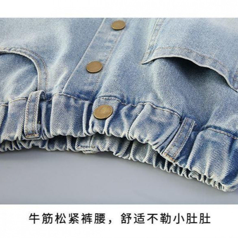 Children's Denim Skirt Short Thin Style2025 for Older Children Student Version Mid-Length Shorts