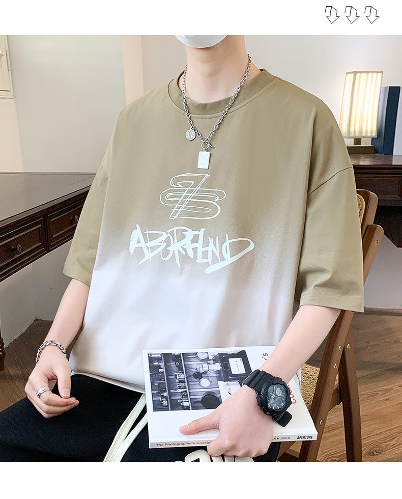 Youth Summer Ice Silk Short Sleeve t T-shirt for boys in summer2025New style junior high and high school student short-sleeve tops