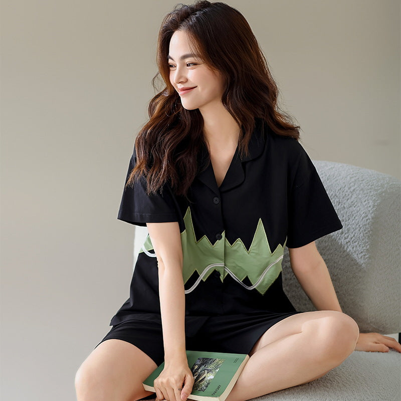 Summer New Cotton Cardigan Pajamas for Women, Thin High-End Feel, Men's Loungewear, Casual Wearable Couple Pajamas