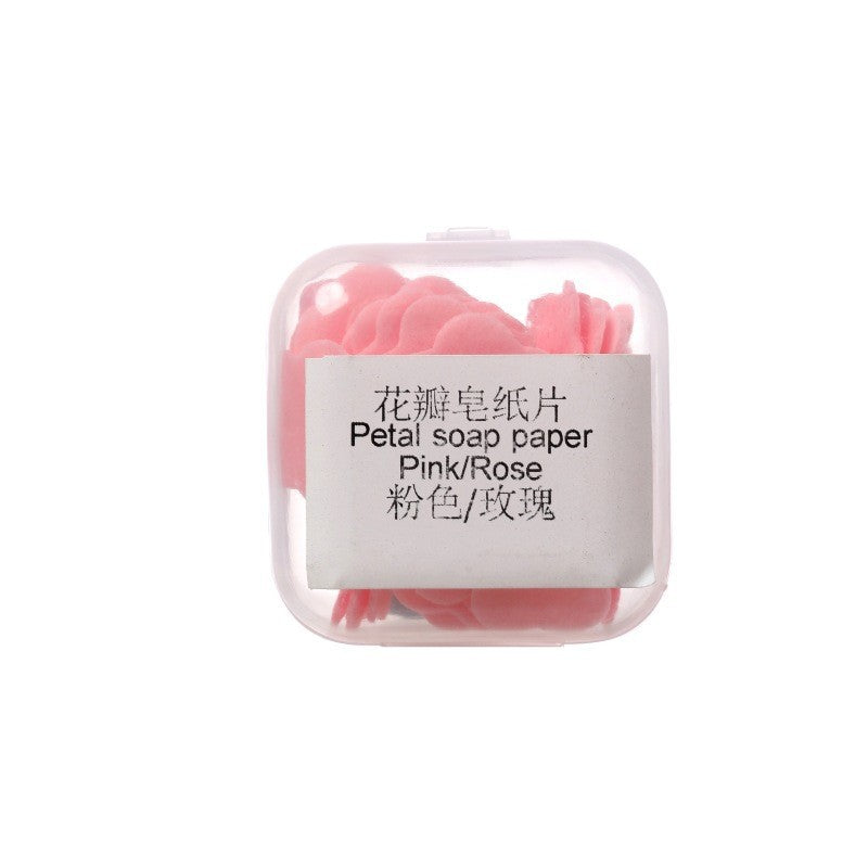 Portable Hand Washing Tablets Soap Paper for Students and Children, Disposable Travel Mini Petal Soap Tablets Boxed