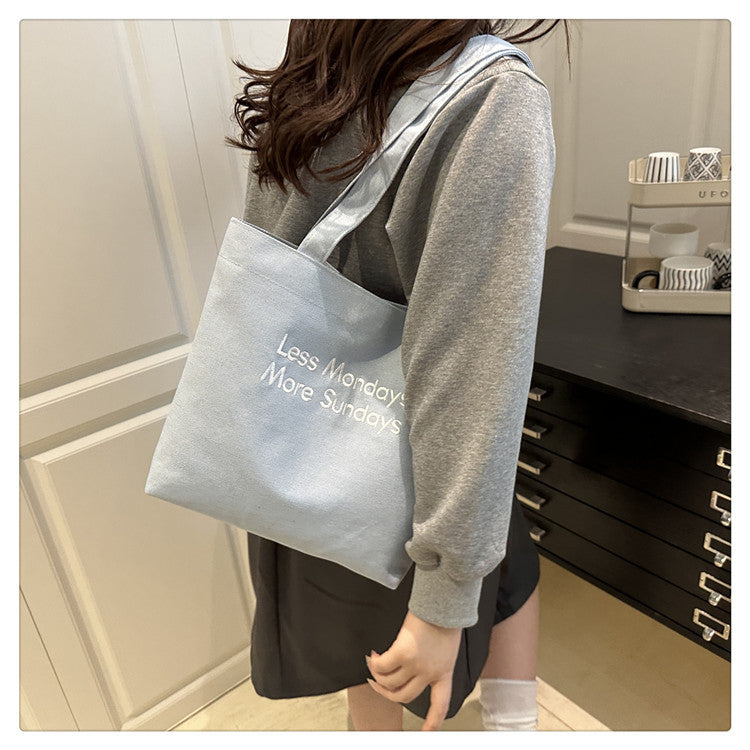 Vintage American Style Canvas Bag ins Large Capacity Student Commuter Artistic Single Shoulder Bag for Class Tote Bag for Women