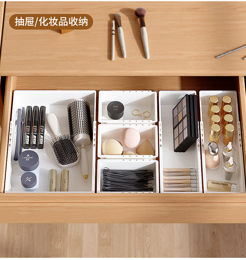 Retractable Storage Box Separated Drawer Rectangular Built-in Kitchen Tableware Desktop Cosmetics Compartment Storage Board