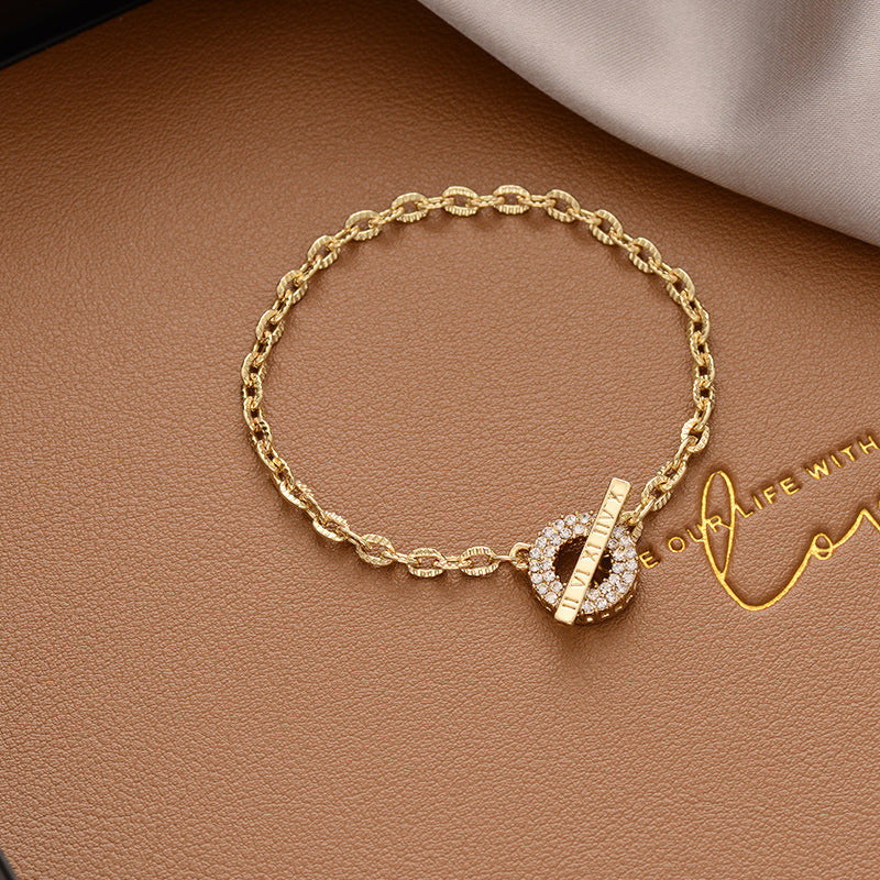 Korean Versatile Pearl Bracelet for Women ins Niche Style High-End Titanium Steel Bracelet Couple Bracelets Wholesale