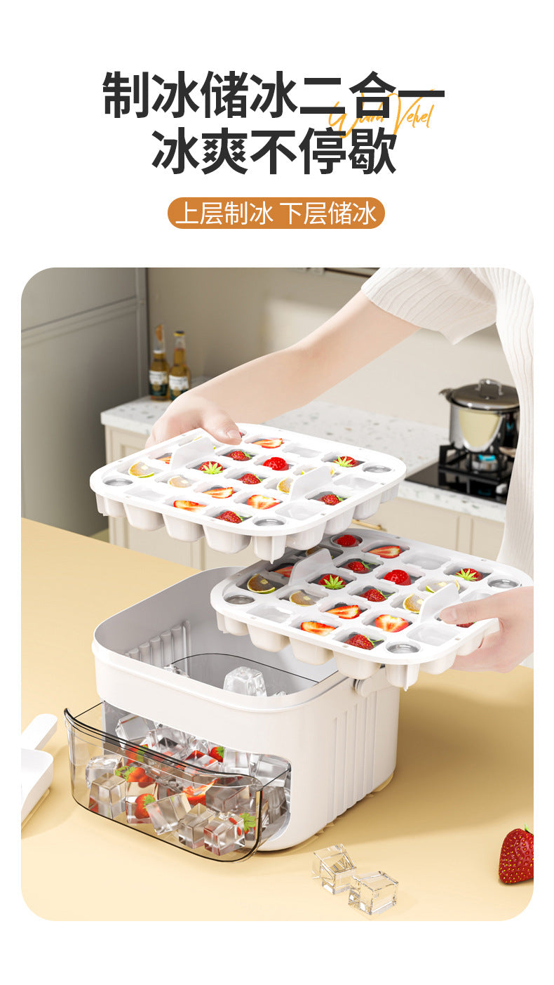 Home Easy Release Quick Freeze One-Click Press Ice Tray Ice Cube Mold Home Ice Box Storage Frozen Ice Cube Model