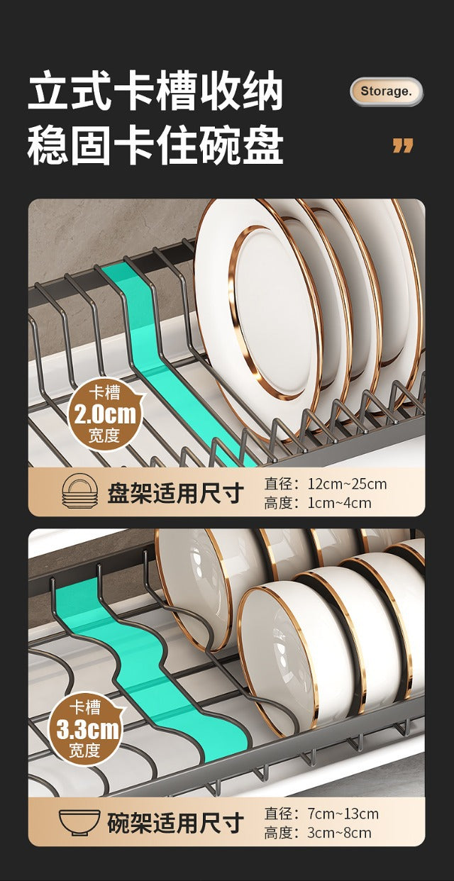 Cross-Border Kitchen Storage Rack Multi-Functional Bowl Dish Plate Knife Rack Chopstick Organizer Household Countertop Multi-Layer Draining Rack