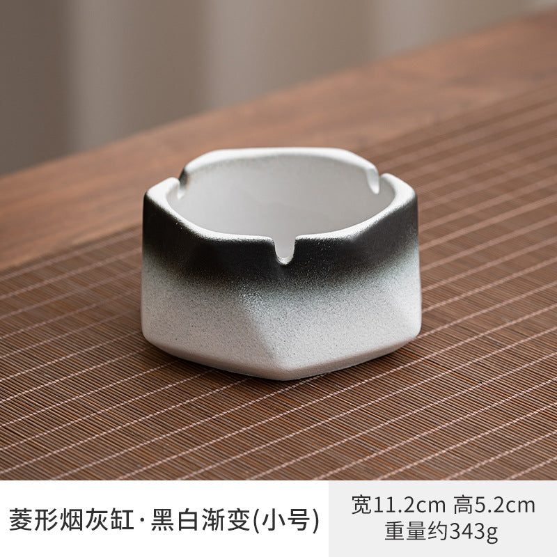 Large Ashtray Creative Personality Ceramic Ashtray Home Retro Chinese Style Living Room Light Luxury Office Trendy Ashtray