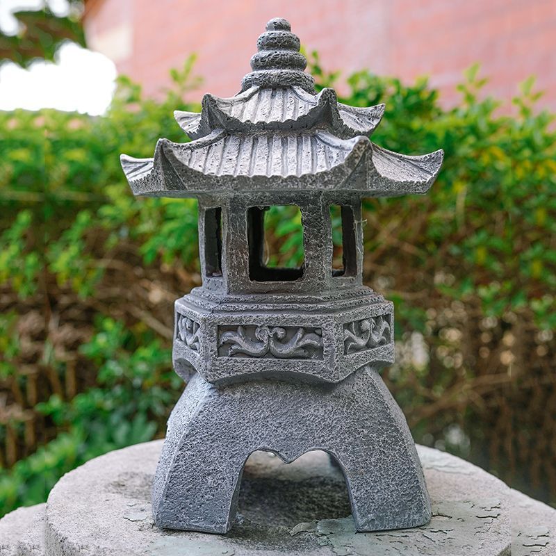 Chinese Antique Style Palace Lantern Solar Outdoor Courtyard Decoration Ornament Garden Villa Balcony Floor Landscape Lamp