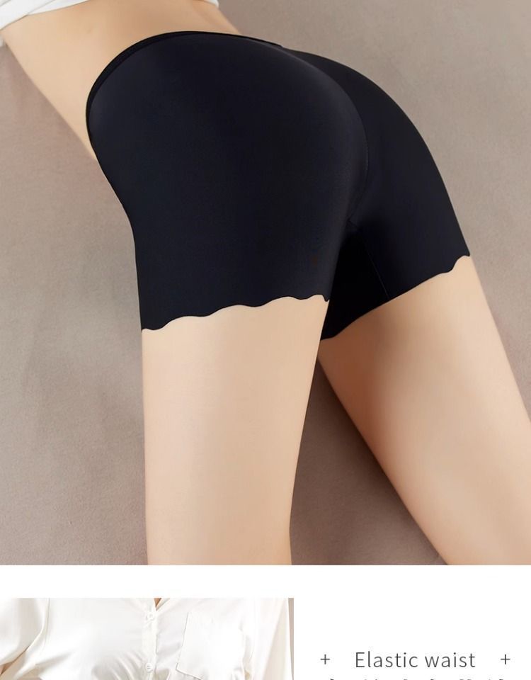 Safety Shorts Ice Silk Women Seamless Underwear Summer New Lace Anti-Exposure Thin Wave Three-Quarter Leggings Wholesale