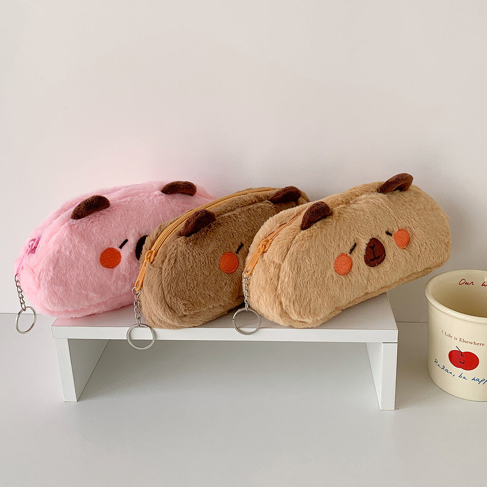 Back-to-School Season Cartoon New Small Animal Shaped Plush Pencil Case Student Stationery Storage Bag Children's Gift Pencil Case http://detail.1688.com/offer/965587364353.html