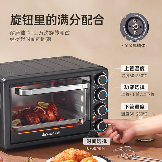 Chigo22Shengduo Knob Electric Oven Household Multi-Functional Baking Dormitory Kitchen Bread Machine Source Factory