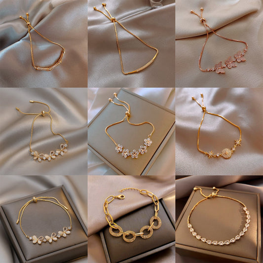 Korean Versatile Pearl Bracelet for Women ins Niche Style High-End Titanium Steel Bracelet Couple Bracelets Wholesale