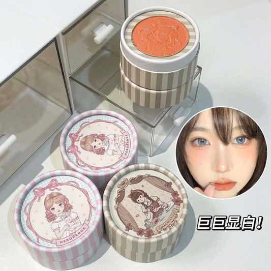 HERORANGE Little Fairy Embossed Blush Colorful Pure Desire Blush Purple Fine Shimmer Matte Contour Atmosphere Rouge595
