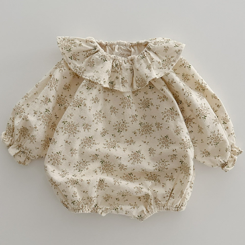 Children's Autumn Outfit Korean Style Baby Floral Romper Set2025Autumn New Baby One-Piece Outfit