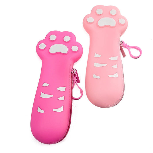 Leden Silicone Cat Paw Pencil Case Study Supplies Pencil Box Good Stationery Box Elementary School Student Stationery Bag Creative Stationery http://detail.1688.com/offer/857407678709.html