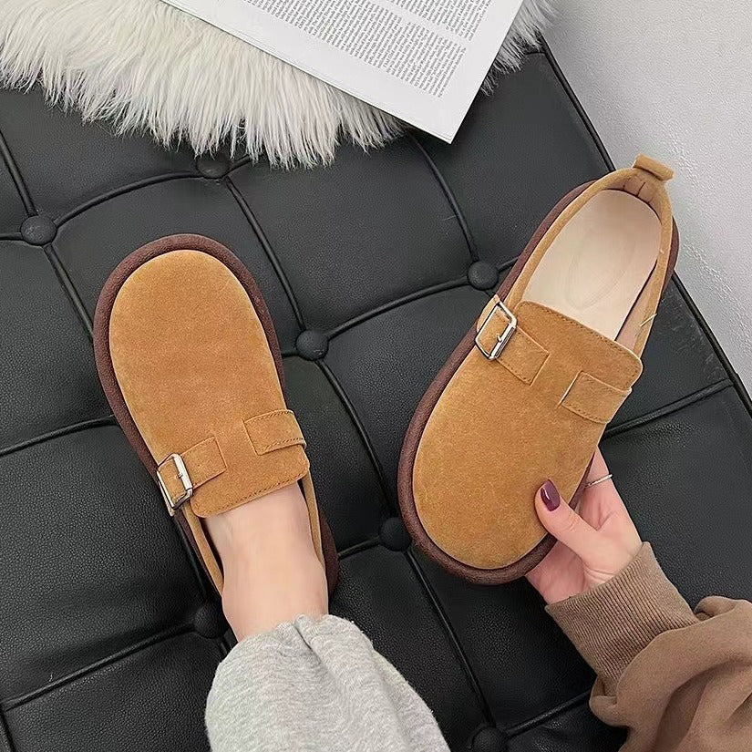 ins Super Popular Versatile Birkenstock Shoes for Female Students2024Spring and Autumn New Retro Slip-On Soft Sole Non-Slip Loafers