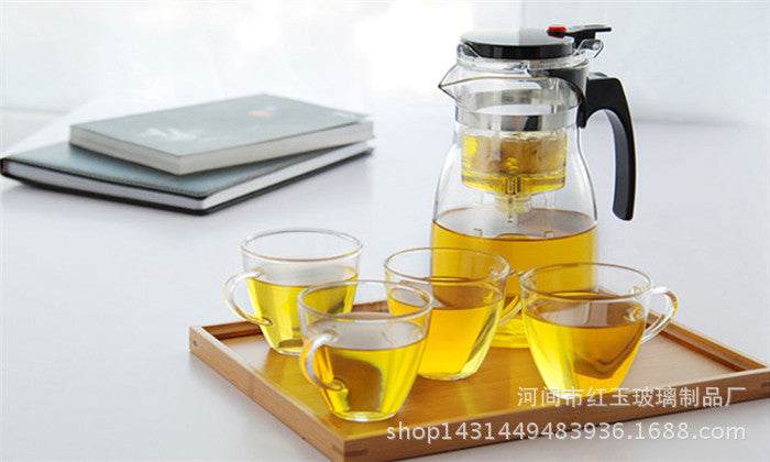 Wholesale High Borosilicate Glass Elegant Cup Heat-Resistant Glass Filter Teapot Detachable Washable Tea Brewing Pot Tea Infuser Exquisite