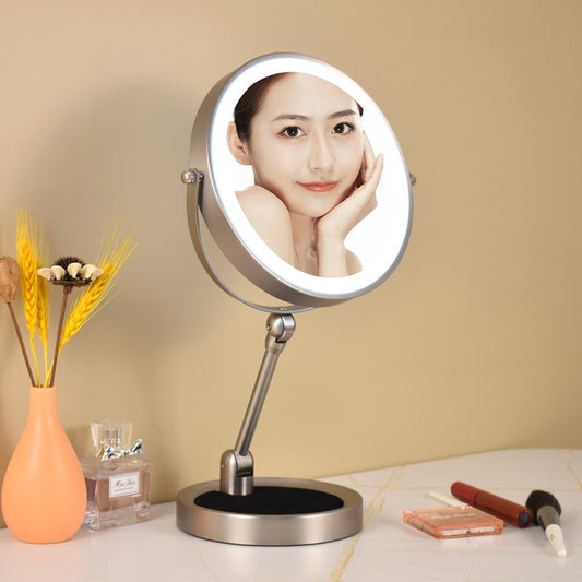 New Folding Makeup Mirror Desktop Magnifying Double-Sided led Light strip smart fill light vanity mirror touch switch