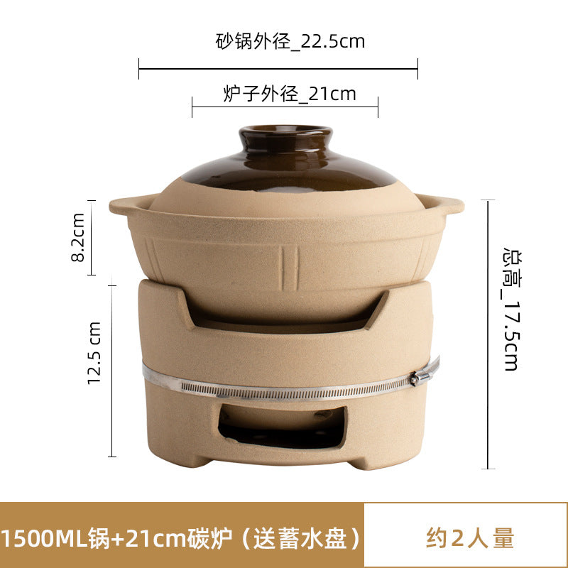 Traditional Edge-Burning Stove Charcoal Stove Clay Pot Commercial Cantonese Style Charcoal Stove Hot Pot Outdoor Surrounding Stove Tea Brewing Barbecue Hong Kong Style Clay Stove