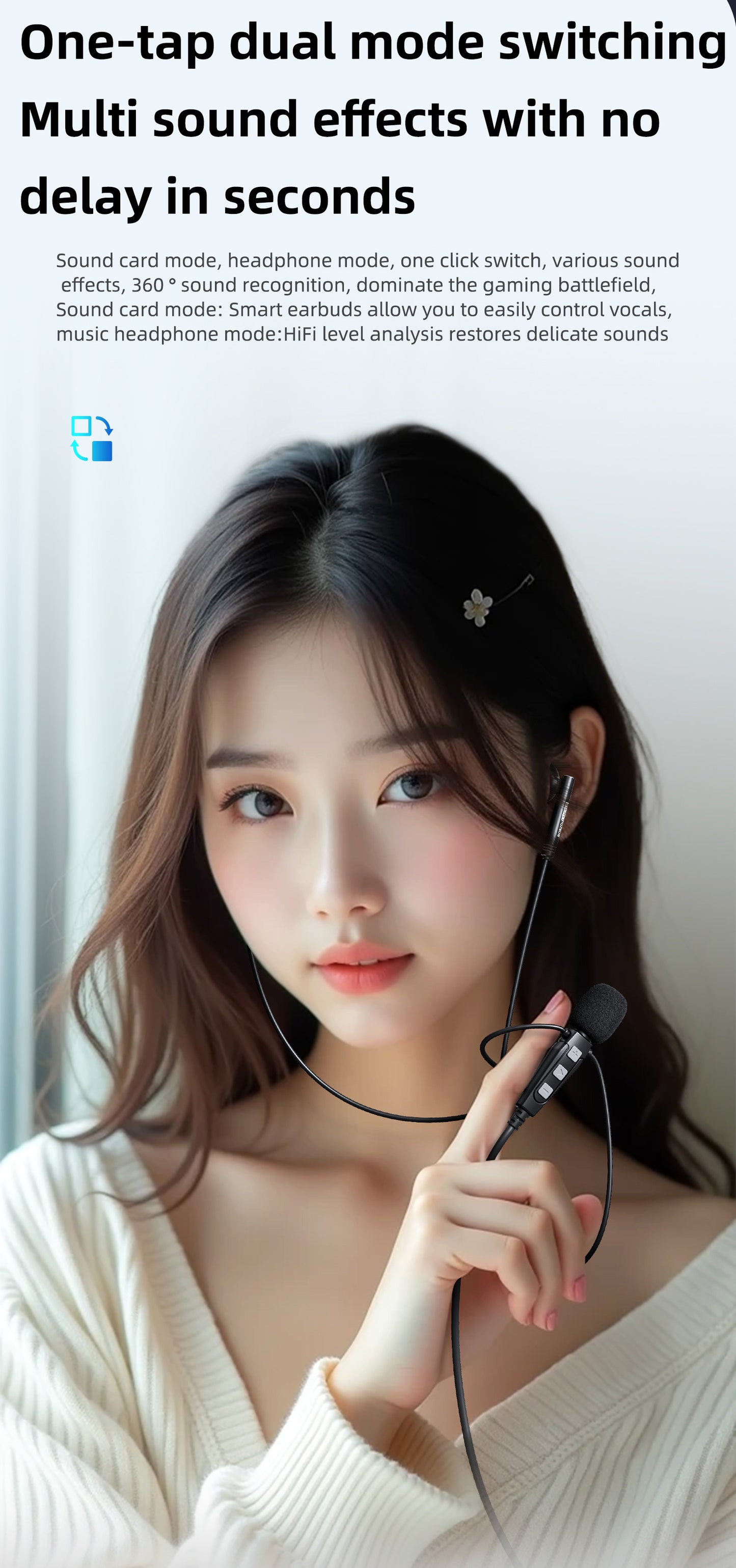 New Professional k Song Live Broadcast Dedicated Sound Card Headset DSP Reverberation Gaming E-Sports Headset Real-Time Ear Return Headset