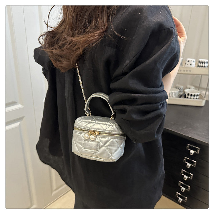 Women's Spring Summer Bag2025New Diamond Chain Bag High-End Fashionable Crossbody Bag Versatile Handheld Small Square Bag