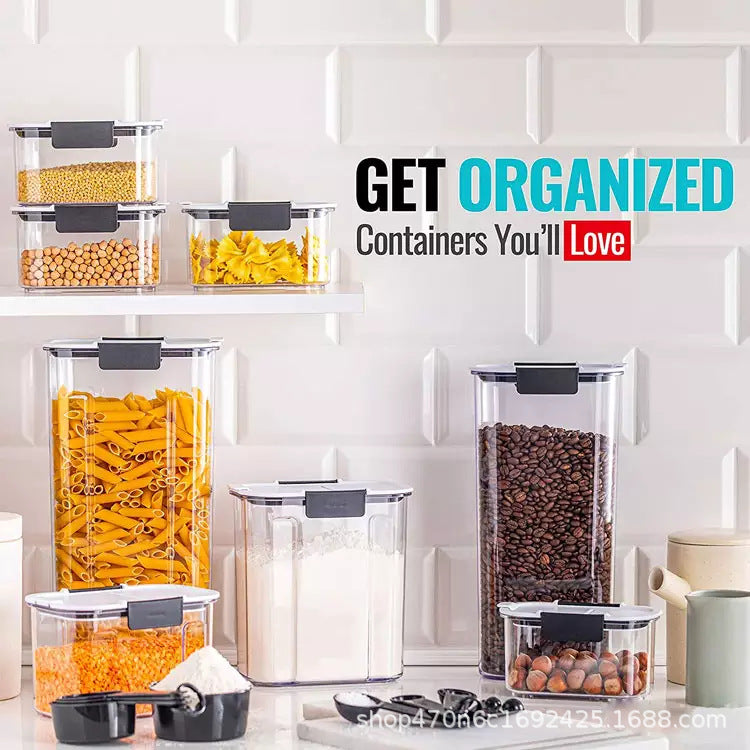 New Locking High-Quality Kitchen Storage Organizer for Grains and Cereals, Insect-Proof, Moisture-Proof, Sealed Canister, Fresh-Keeping Box