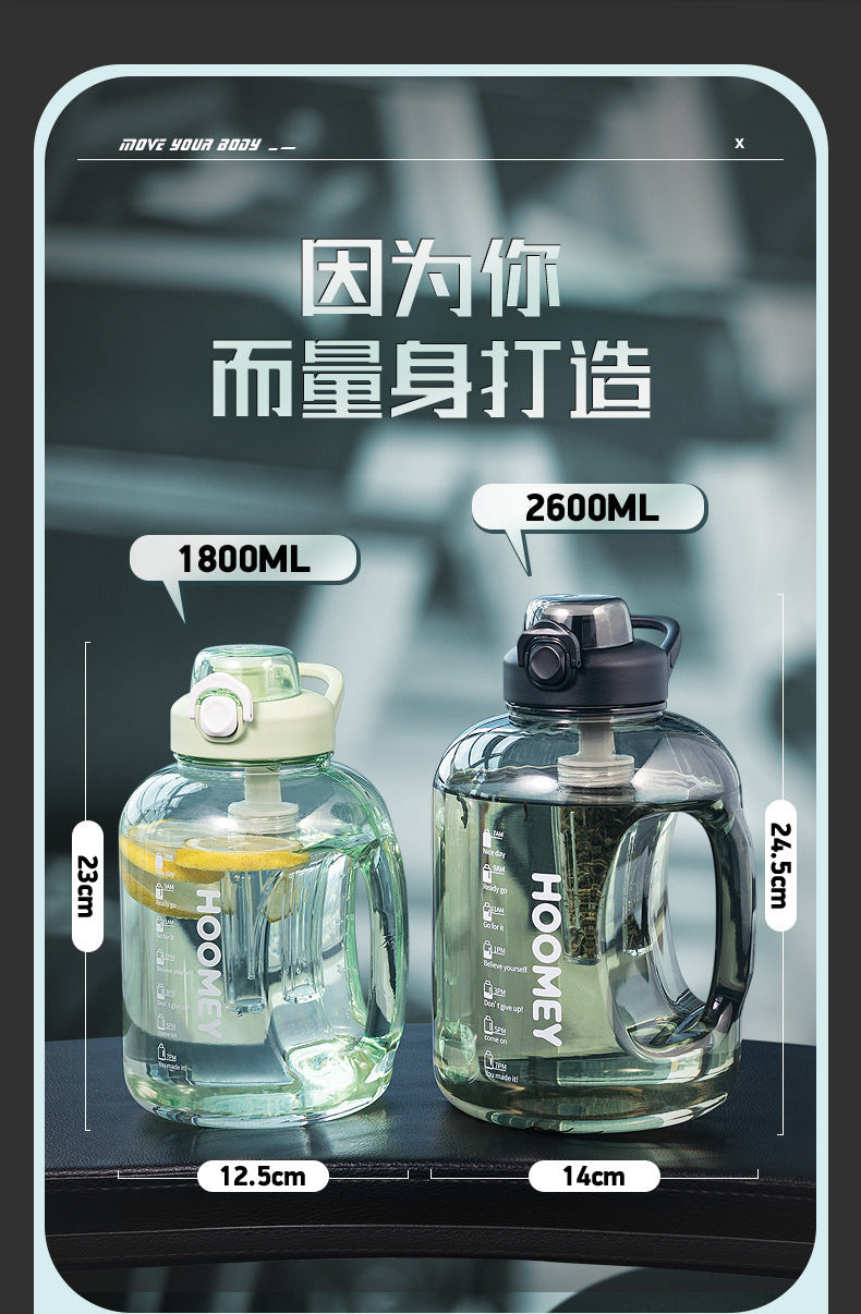 Large Capacity Water Bottle with Straw, High Temperature Resistant Fitness Sports Big Belly Cup, Customizable for Men and Women logo