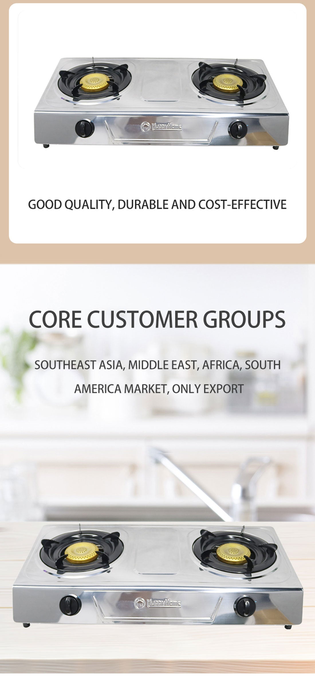 Multi-Burner Stainless Steel Clay Pot Stove Gas Stove Cross-Border Export Sales Stove Wholesale Gas Stove Source Manufacturer