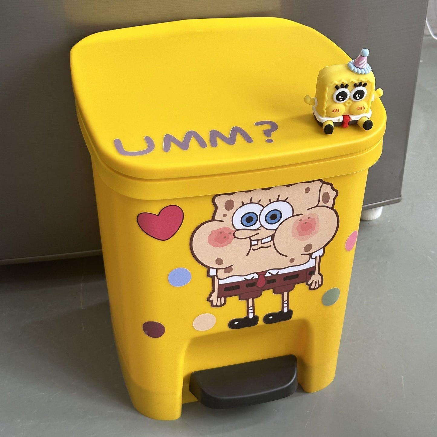 Mario Trash Can for Home Living Room Cute Cartoon Anime Large Capacity Personality Internet Celebrity Thickened Pedal Trash Basket