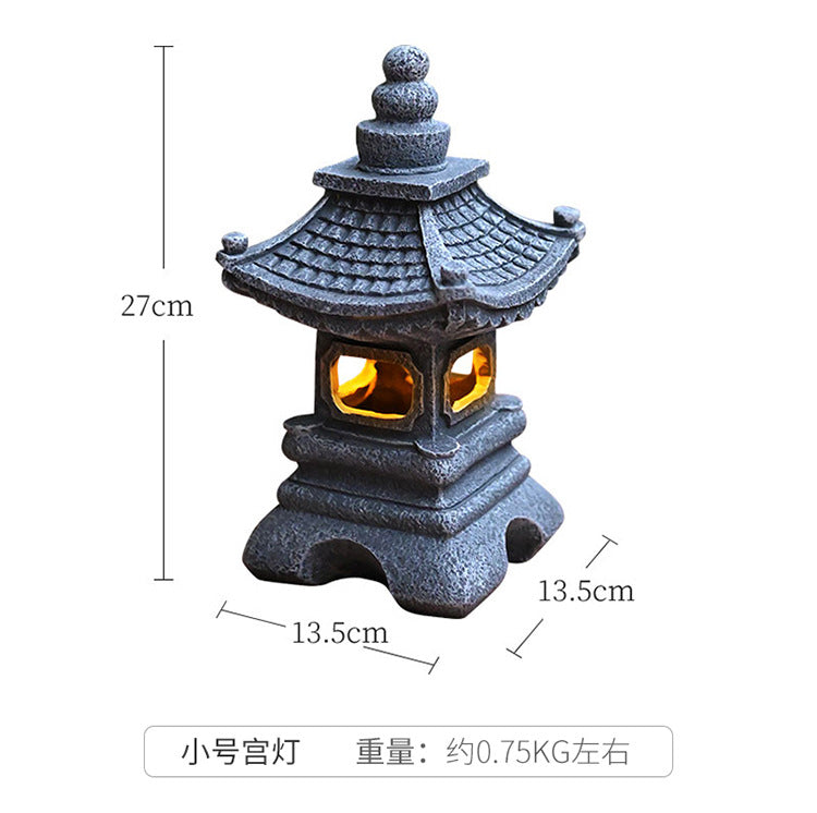Chinese Antique Style Palace Lantern Solar Outdoor Courtyard Decoration Ornament Garden Villa Balcony Floor Landscape Lamp