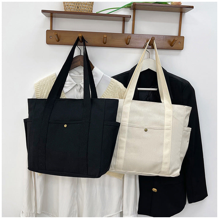 Large Capacity Tote Canvas Bag for Work and Going out Good-looking Commuter's All-Matching Art Student Book One Shoulder Bag Bag