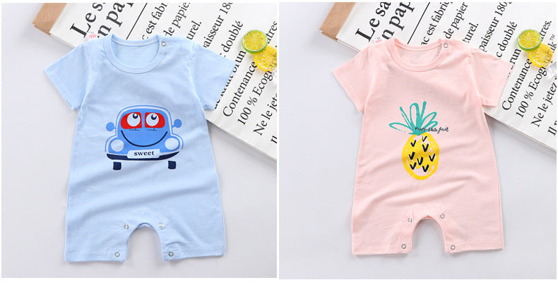 Spring and Summer New Baby Short Sleeve Romper Summer Spring Autumn Thin Newborn Romper a Newborn Short Sleeve Romper A Class