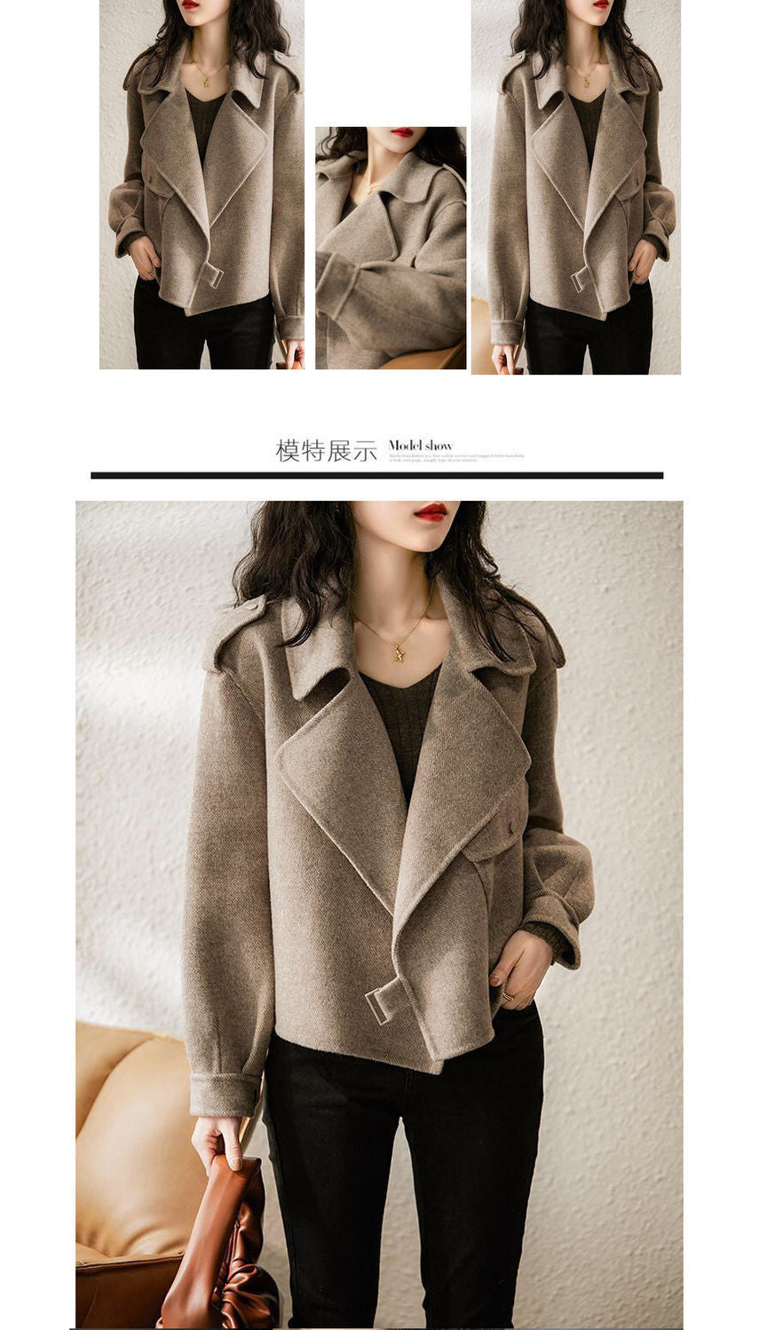 Hepburn Style New Woolen Suit for Women British Style Autumn Winter Petite Chic Versatile Loose French Short Coat